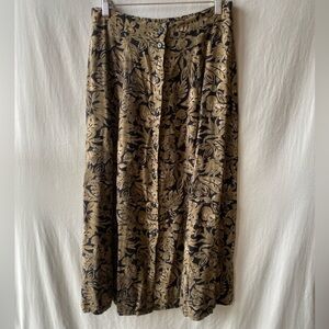Vintage Sag Harbor Black and Tan Floral Skirt